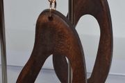 Rich Dark Wood Irregular Hoop Earrings