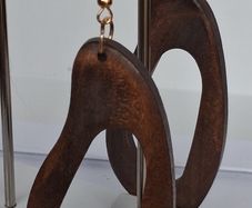 Rich Dark Wood Irregular Hoop Earrings