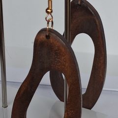 Rich Dark Wood Irregular Hoop Earrings