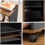 Filing cabinet, roll container, sideboard, with castors and 3 drawers, for documents in A4, letter format, printer stand, industrial style, vintage brown-black Image 4
