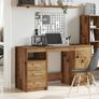 Desk with Cabinet Old Wood Engineered Wood Image 2