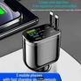 5-in-1 Car Charger Adapter, Dual USB+PD Fast Charging, Extendable Cable, Voltage Display, Universal Compatibility, Female to Male Connector Image 3