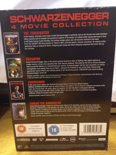 Arnold Schwarzenegger 4 Movie Collection: Predator, The Terminator, Commando & Conan The Barbarian [DVD Boxset]