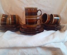 Vintage 1970s Stoneware Coffee & Tea Set