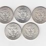 USA, 5 x Kennedy Half Dollar 90% silver coins (no.G18) Image 2