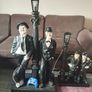Laurel & Hardy Lamp Figures  Large 230e  & medium 150e (Working) Image 10