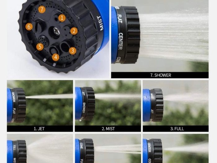 100Ft Expandable Garden Hose Pipe,Flexible Expanding Magic Hose with 3/4", 1/2" Fittings,Garden Hose with 7 Function Spray Nozzle (FREE POSTAGE)