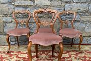 Set of 4 Victorian walnut Dining Chairs.