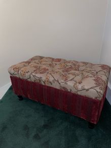 Large Deep Buttoned Storage Ottoman, Blanket Box 92cm