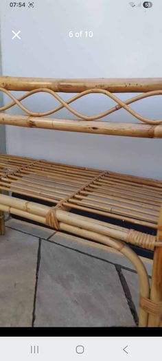 Mid century bamboo wicker console table
