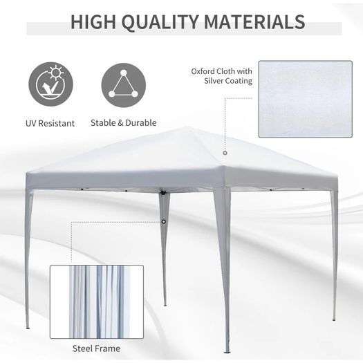 3 X 3m Pop Up Gazebo-white (free Shipping)