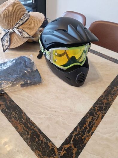 Safety helmet and goggles