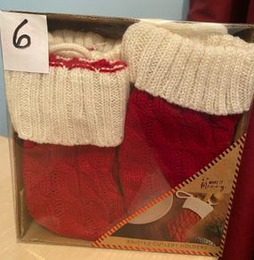 Knitted Santa Stocking Cutlery Holders