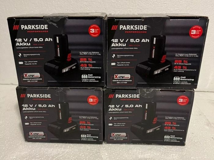 Parkside Performance 12A X20V Smart Bluetooth Super Fast Battery Charger. 12AH 8AH 4AH X20V Smart Bluetooth Batteries. 2.5AH 5AH X12V Next Gen Performance Batteries 6.0A X12V Next Gen Performance Fast Charger.
