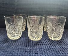 6 Vintage Waterford Crystal Glasses - Clare 9cm