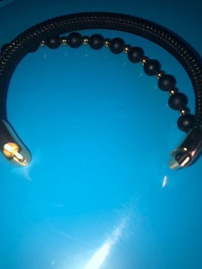 Mens Bracelet black and gold brand new