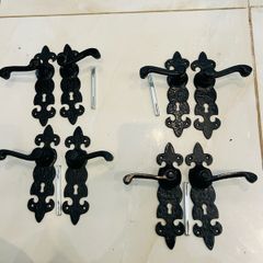 Wrought Iron Door Handle 20 EUR Per Pair Strong Heavy Duty Basta Merriway Black Antique Lever Lock Door Handles Fortress