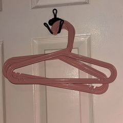 10 pink baby hangers