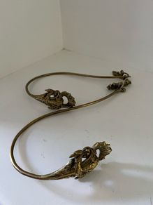 Set of 4 Vintage Ornate Brass French Rococo Swivel Curtain Cranes / Holdbacks