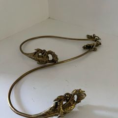 Set of 4 Vintage Ornate Brass French Rococo Swivel Curtain Cranes / Holdbacks
