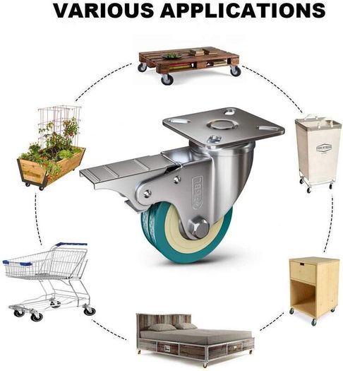 200KG Heavy Duty Castor Wheels for Trolleys & Furniture