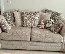 Harvey Norman Beige Pillow-Back Sofa Set (3+2)