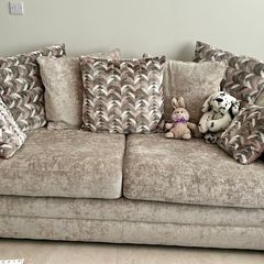 Harvey Norman Beige Pillow-Back Sofa Set (3+2)