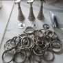 Chrome silver curtain rail with rings Image 4