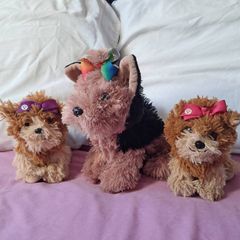 3 x Jo jo siwa plush toys 2 small 6" and a 9" puppy 2017 all in excellent condition