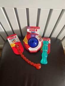 New KONG Set of 3 Dog Toys including Treat Dispenser