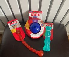 New KONG Set of 3 Dog Toys including Treat Dispenser