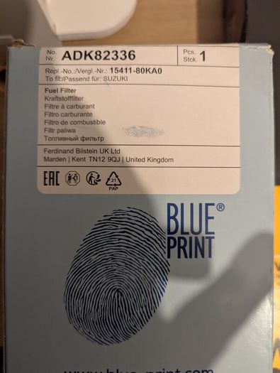 Wix Cabin Filter and Blue Print fuel filter