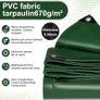 Tarpaulin PVC waterproof heavy duty 670g/mGreen,Reinforced Eyelets,Weatherproof, dust,snow,UV,cover for Outdoor Groundsheet Chicken Roof pool pond Building Caravan Lorry Boat tarp (2M x 3M) Image 3
