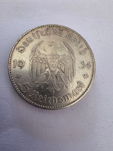 1934 german silver 5 mark