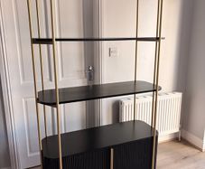 EZ Living Black & Gold Bookcase / Display Unit
