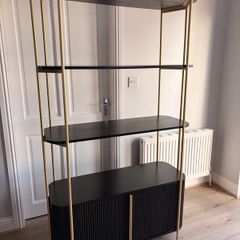 EZ Living Black & Gold Bookcase / Display Unit