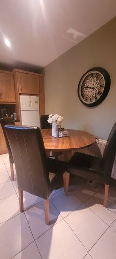4 Brown Leather Dining Chairs