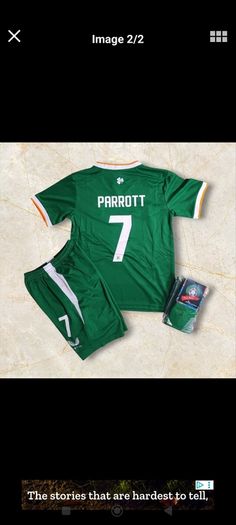 Ireland 2026 ( Parrott 7 ) Kids Full Kit, Size 8/9 Yrs (LAST ONE)