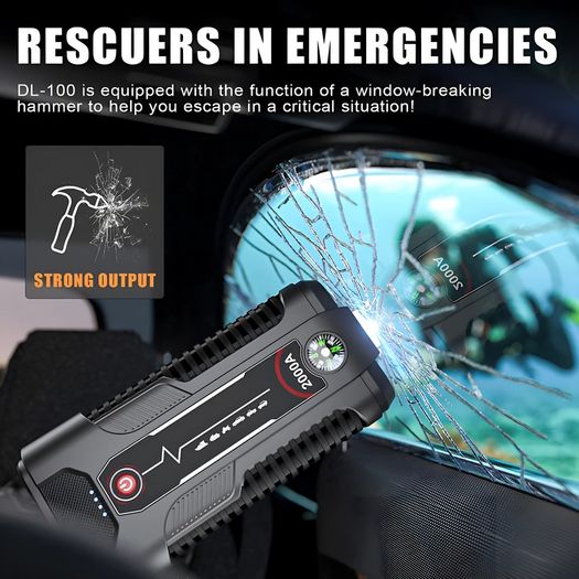 Dl100 Jump Starter, 2000A 18000mAh Battery Starter for Up 8.0L Gas/7.5L Diesel Engines, Car Starter