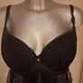 BNWT Ann Summers Ebony padded underwired  babydoll Black size UK18 EU46 cup C/D Postage included Image 2