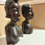 Pair of carved wooden busts Image 2