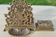 Brass desk set in an eclectic style
