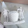 GERMAN SET OF 2 Boy And Girl Sculpture, Children With Flower Vase, Flower Pot Image 10
