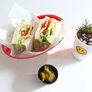 40 Pack 27 x 18 x 3.5 cm Fast Food Baskets, Red Plastic Baskets for Hot Dogs, Burgers, Sandwiches and Fries, Dishwasher safe and Microwavable Image 5