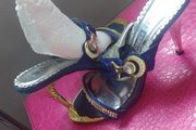 Crystal heels blue used size fits 2,5/3 worn
