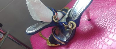 Crystal heels blue used size fits 2,5/3 worn