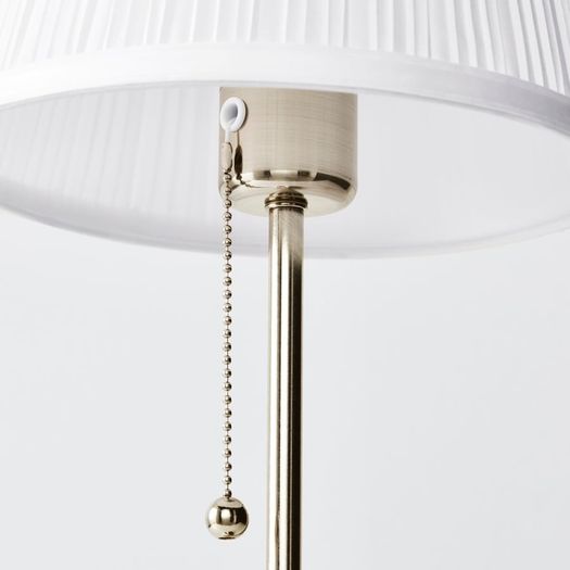 IKEA ARSTID Table lamp, nickel-plated/white