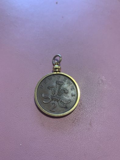 Gold Coin Holder Pendant Charm