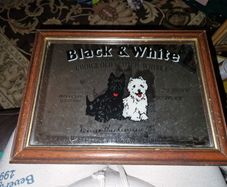 Vintage Black and White Scotch Mirror