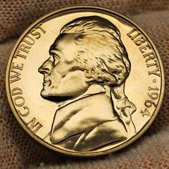 USA United States 1964 Proof Jefferson Nickel Beautiful Gem Proof